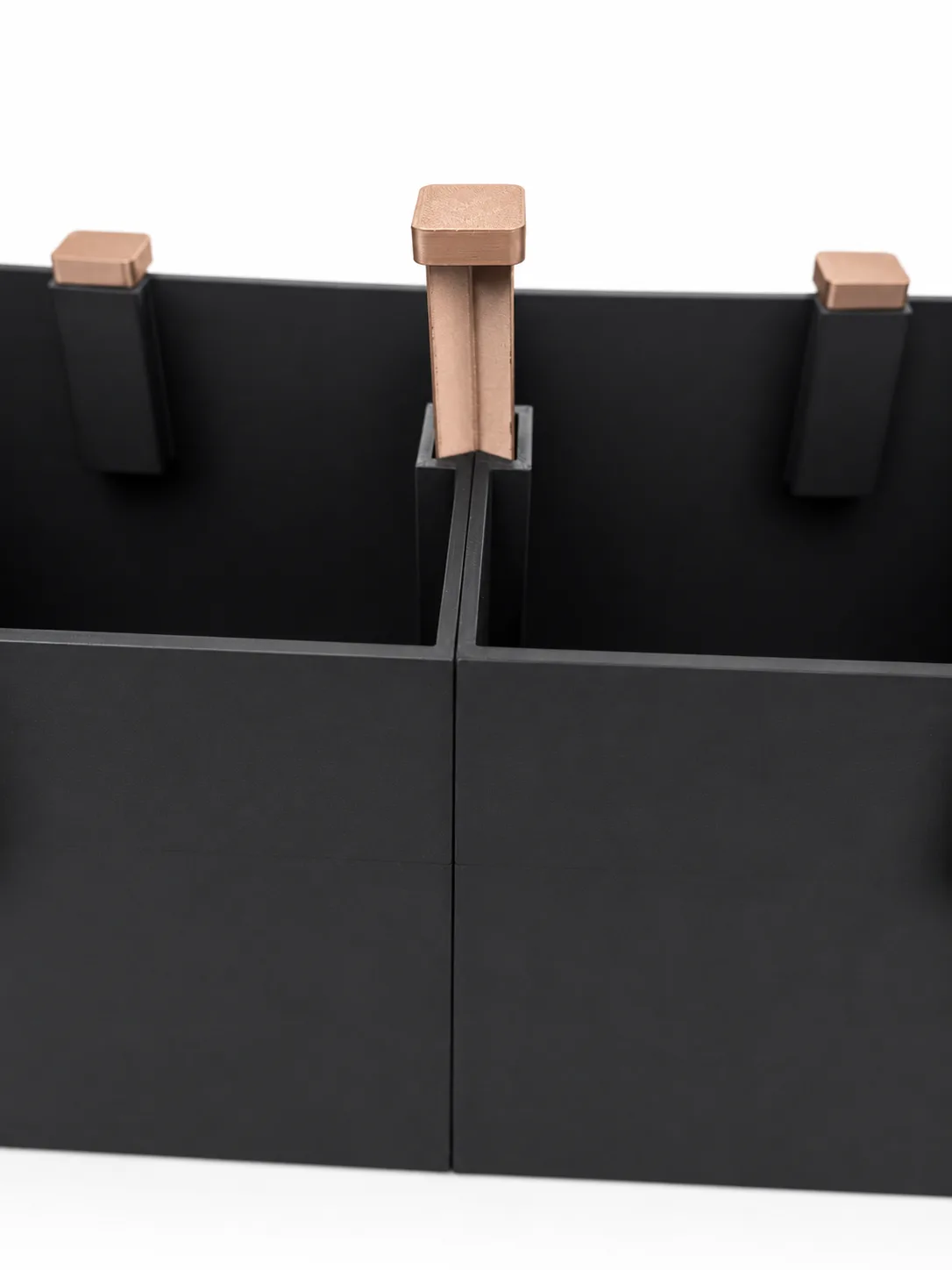 Two modular headset inserts joined by the bowtie locking key